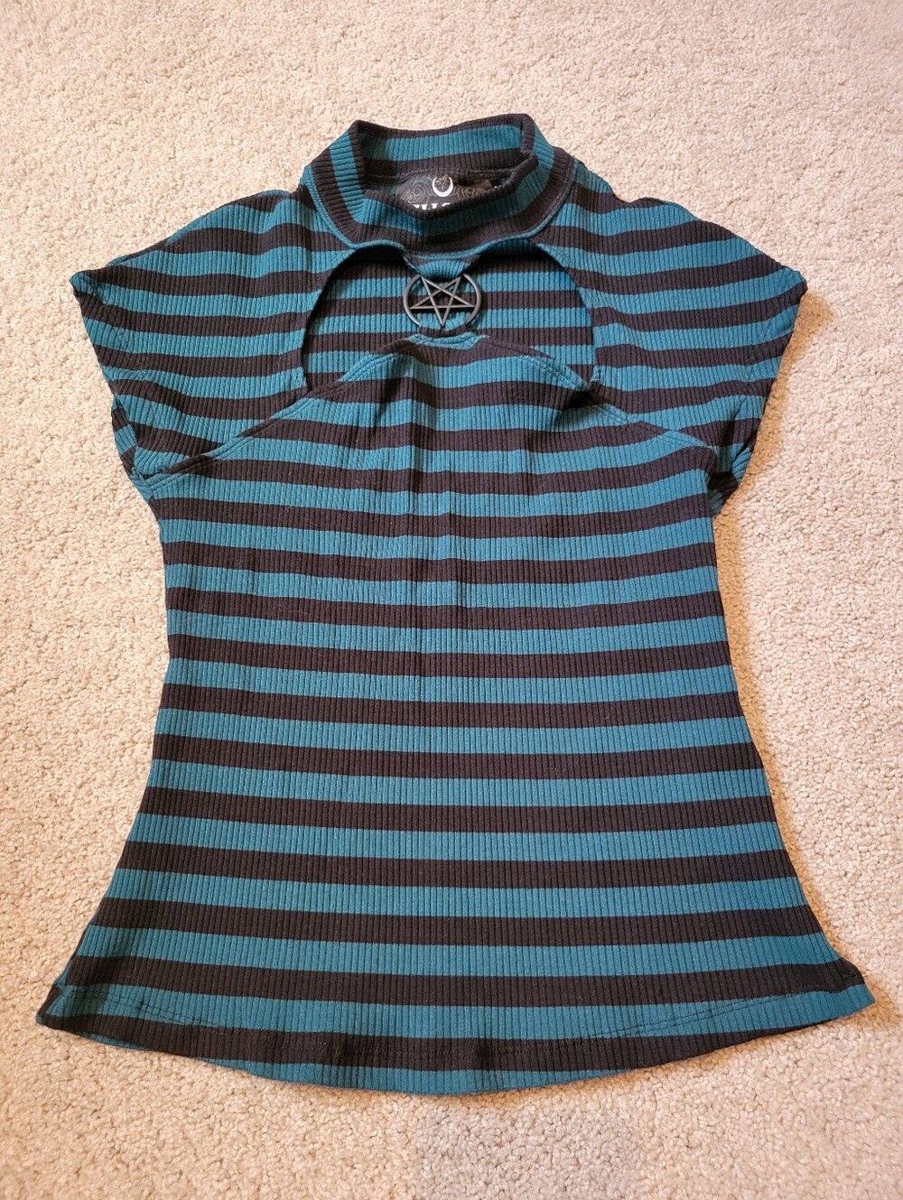 Killstar Teal & Black Lamia Top